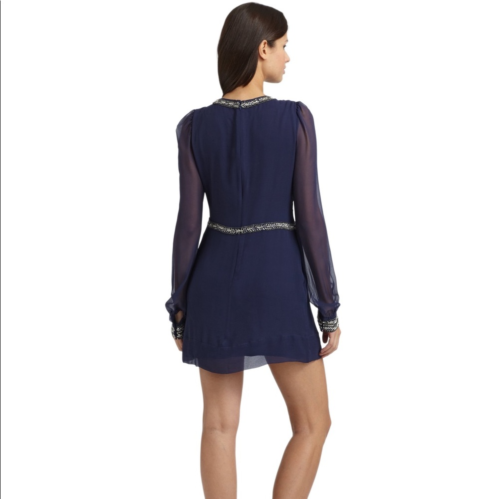 French Connection Dark Blue Beaded Party Dress